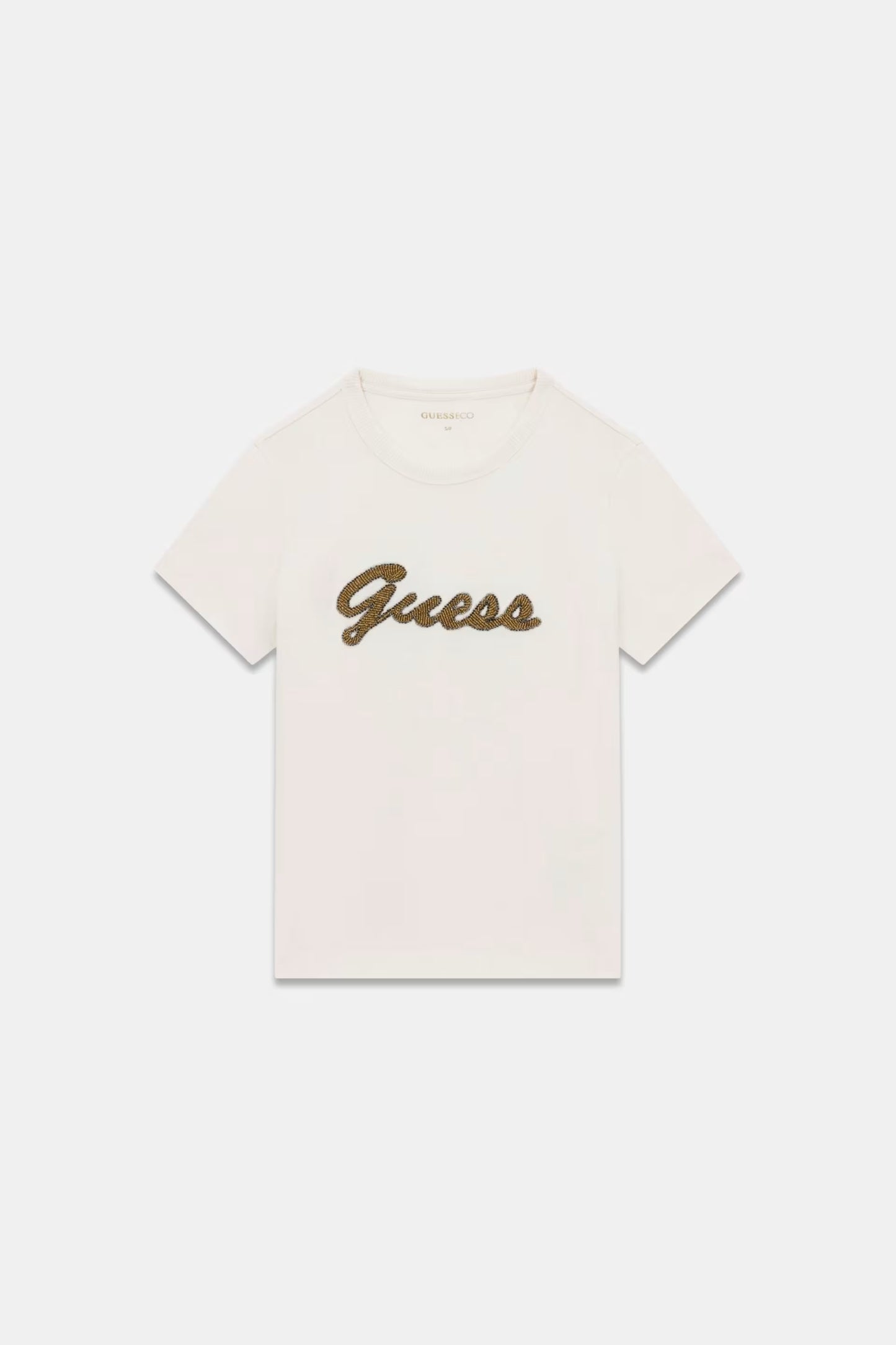 Guess W6YI29K4348 T-shirt con logo di perline