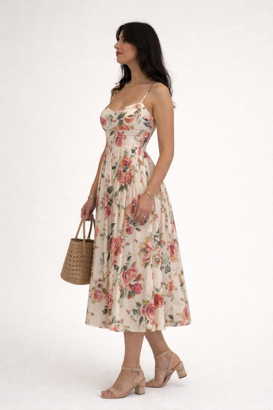 W6GKAFW2558 Abito Lungo Floreale