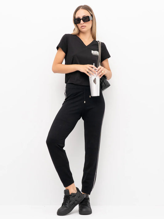 PANTALONE LIU JO TF5029MS49I COLORE NERO\BIANCOLATTE