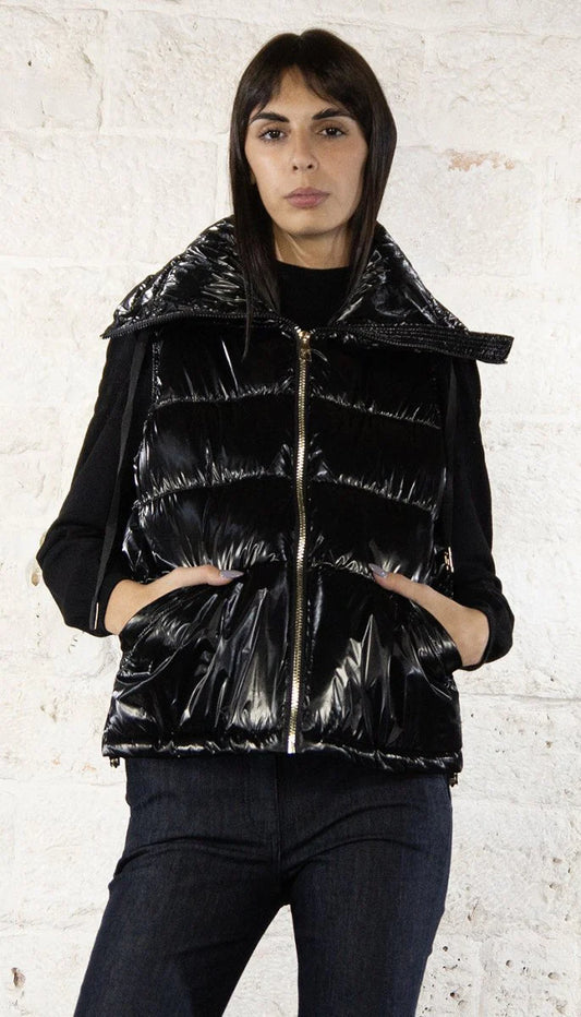 Gaudi Jeans Gilet imbottito in nylon nero Articolo 421bd35009
