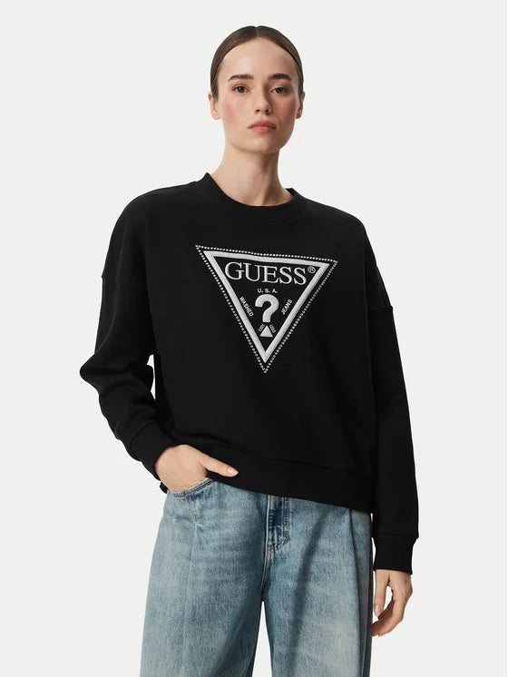 Guess Felpa W6YQ14K4352 Nero Relaxed Fit