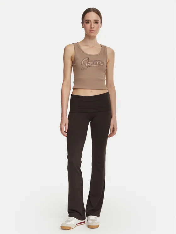 Guess Leggings V6YB24 K4713 Marrone scuro Slim Fit