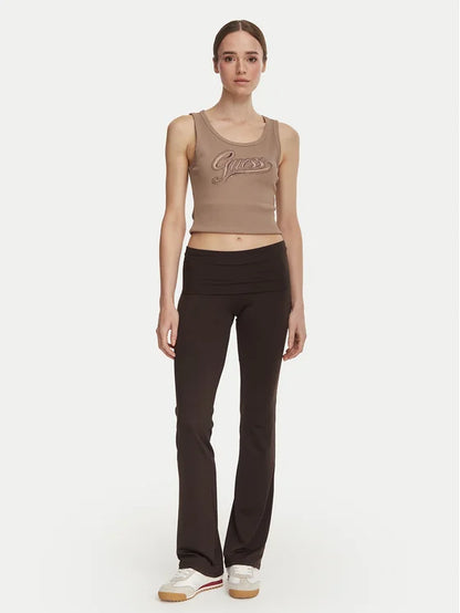 Guess Leggings V6YB24 K4713 Marrone scuro Slim Fit