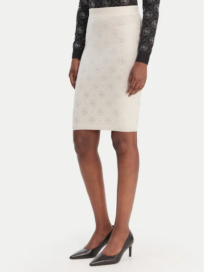 Guess Minigonna W6RD0O Z3JD2 Beige Regular Fit