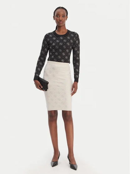 Guess Minigonna W6RD0O Z3JD2 Beige Regular Fit