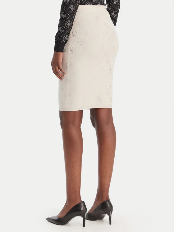 Guess Minigonna W6RD0O Z3JD2 Beige Regular Fit