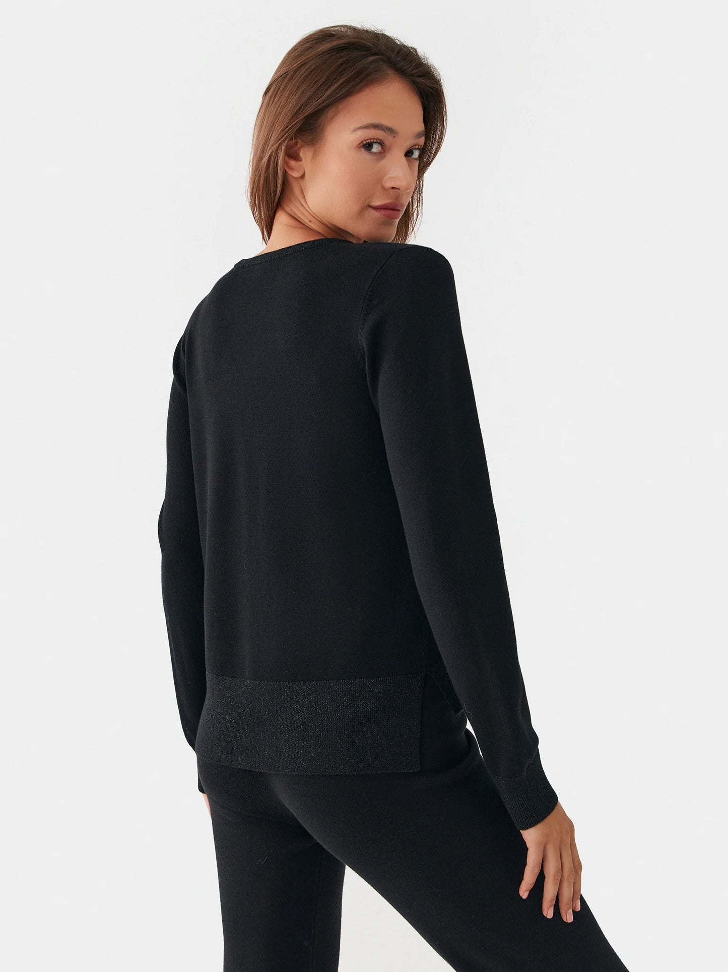 LIUJO TF3203 MA63M Black Regular Fit Sweater