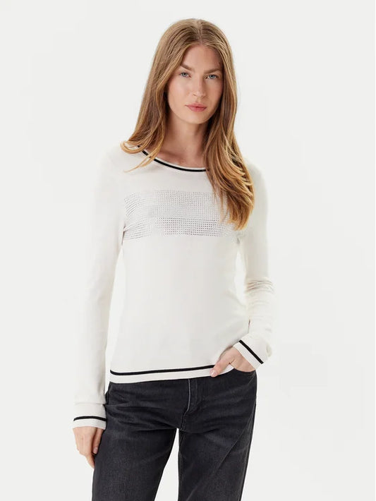 Liu Jo Sport Maglione TF5209 MS49I Écru Regular Fit