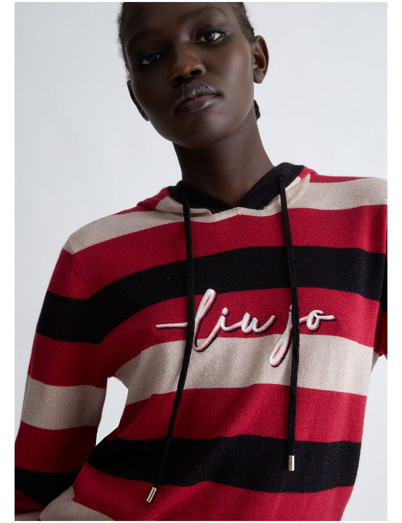 LIU JO SPORT CLOSED SWEATER IN LUREX ARTICLE TF3197 MS75L