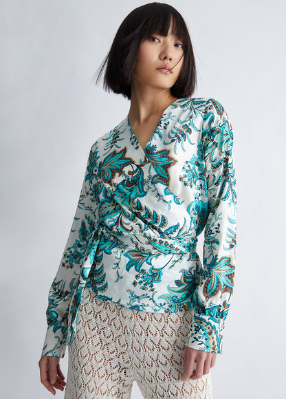 Eco-sustainable paisley blouse CA3387TS017Q9007