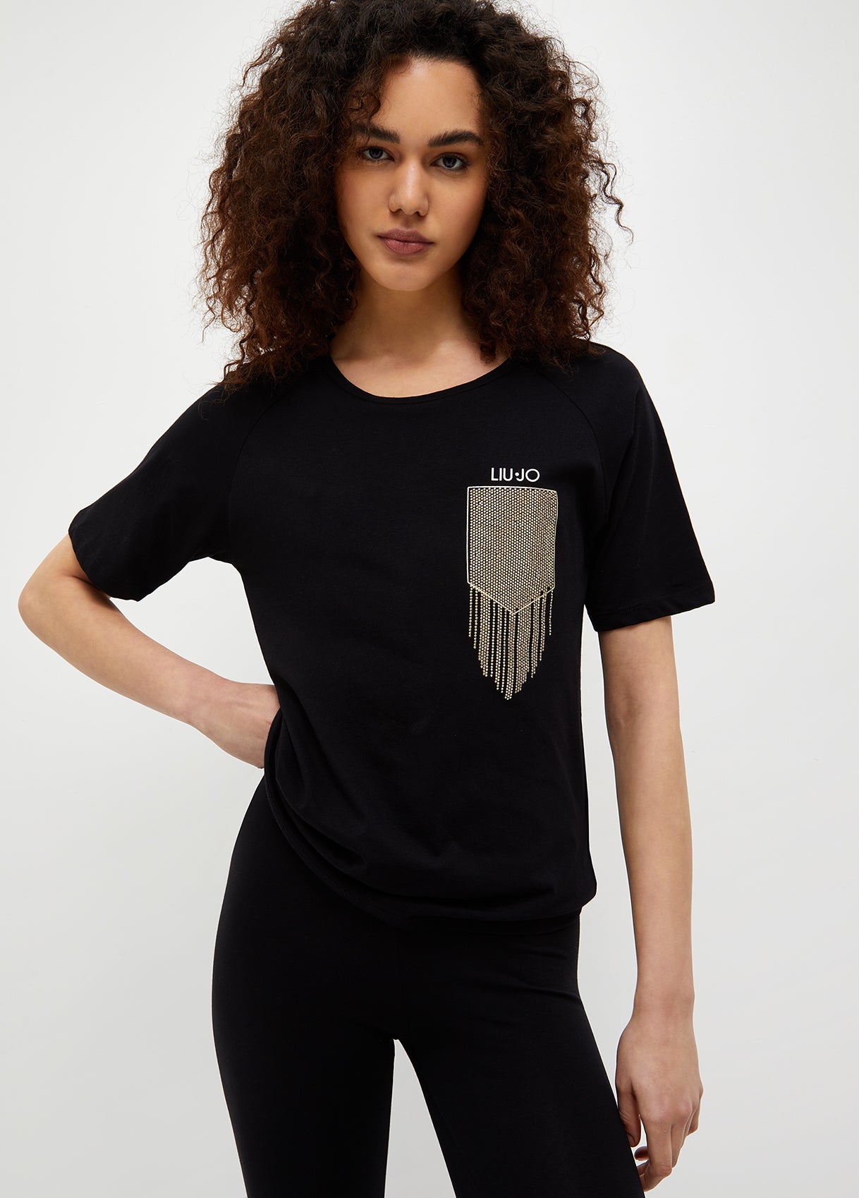 Eco-sustainable t-shirt with rhinestones TA3091J5923