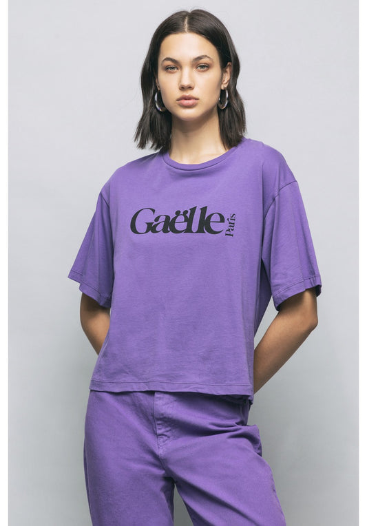CREWNECK JERSEY T SHIRT WITH CUTS ON THE BACK - GBDP16709 - GAELLE PARIS
