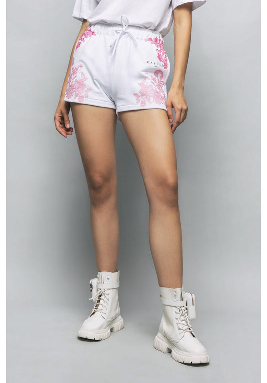 FLEECE SHORTS WITH PRINT AND EMBROIDERY - GBDP16962 - GAELLE PARIS