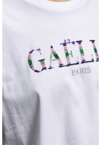 CREW NECK T SHIRT IN JERSEY WITH EMBROIDERY - GBDP17086 - GAELLE PARIS