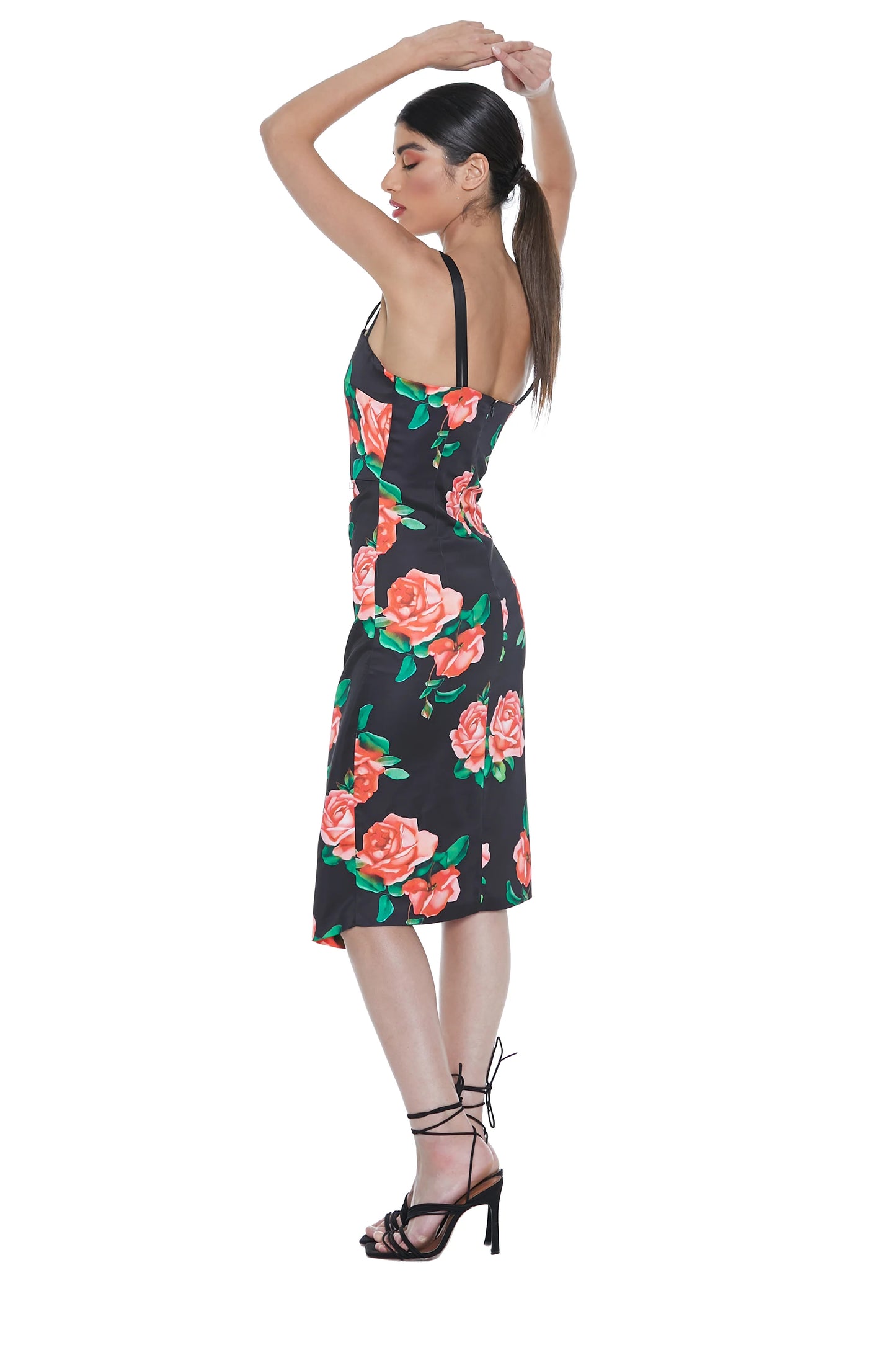 ATIK midi dress with flower pattern slit RCP2309009029