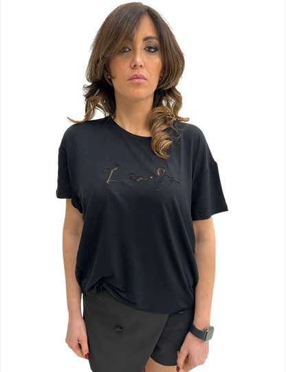 T-shirt con inserti di pizzo laterali Liu Jo TA3187J699822222