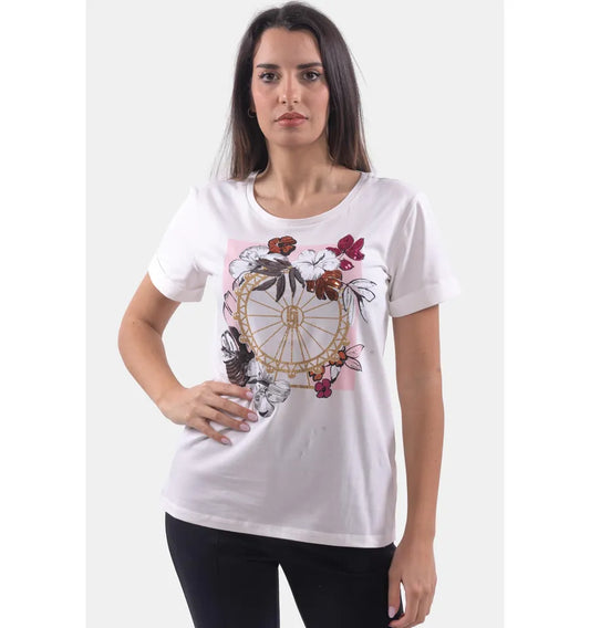 T-shirt con stampa floreale con paillettes Liu Jo TA3103J5003